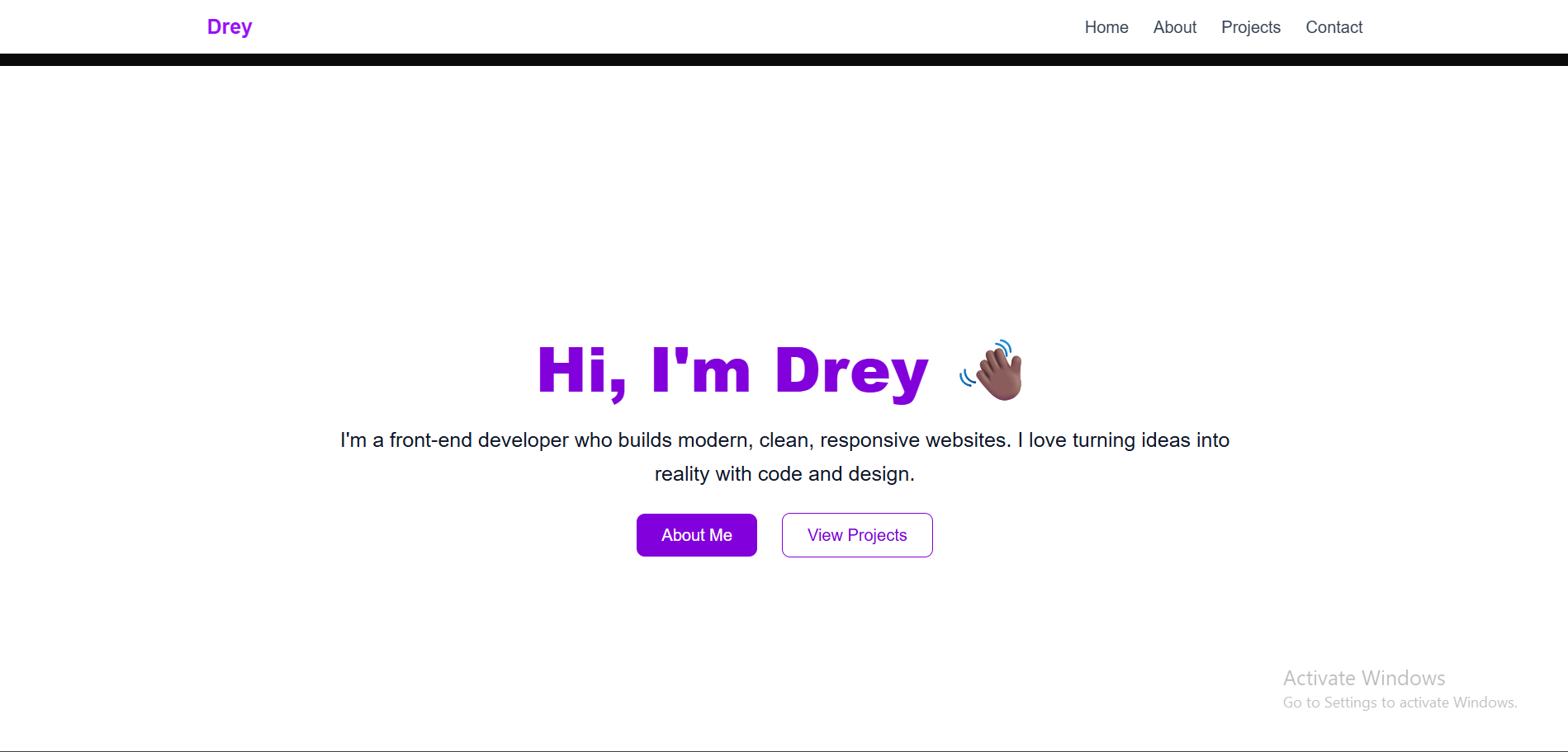 mock portfolio website